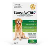 Simparica Trio Flea, Tick & Heartworm Chew for Large Dogs 20.1-40kgs - 6-Pack