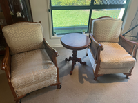 This elegant vintage lounge suite (1 x 3 seater &amp; 2 x single seats) has been refurnished and in...