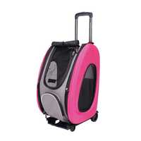 Ibiyaya EVA Pet Carrier/Wheeled Carrier Backpack - Hot Pink