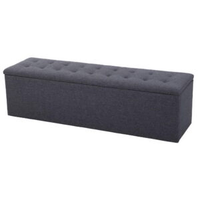FeaturesCan be used as seating, footstool and storageExtra-long designElegant faux linen fabricSleek...