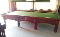 Beautiful antique full-size billiard table. Original product of Alcocks Billiard Table Manufacturers...