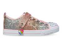 Sparkle with every step in the Skechers Lite Mini Blooms for kids. This glittery slip-on sneaker...