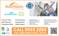 CALL 9555 2250FOR A FREE INSPECTION &amp; QUOTE