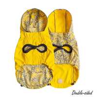 GF Pet Reversible Elasto-Fit Dog Raincoat in Yellow/Leaves  - M