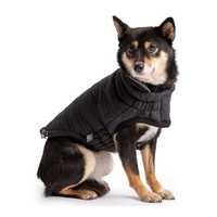 GF Pet Elasto-Fit Adjustable Reversible Chalet Puffer Dog Jacket in Black  - L
