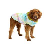 GF Pet Reversible Elasto-Fit Dog Raincoat in Neon Yellow/Soft Tie Dye - S