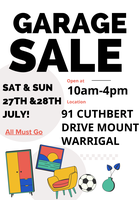 MOUNT WARRIGAL91 Cuthbert DriveMOVING GARAGE SALE !!- FURNITURE - BEDS- BABY TOYS - KITCHEN - MORE...