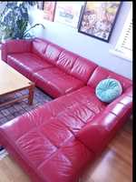 Funky 100 percent cowhide sofa. 270cm x 200cm. Moving house. Must sell. Sofa is in perfect condition...