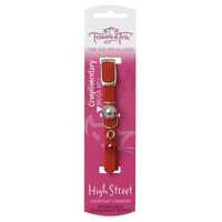 High Street Elastic Cat Collar with Double Bells - [Colour: Red]