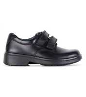 Be smart for school with the classic Denver shoe. The black leather upper features self fastening...