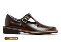 The Harrison Indiana II Youth is a traditional T-Bar style and durable brown leather school shoe from...