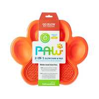 PAW 2-in-1 Slow Feeder & Anti-Anxiety Food Lick Pad for Cats & Dogs - Orange