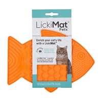 LickiMat Felix Slow Food Bowl Anti-Anxiety Mat for Cats - Orange