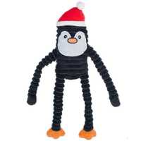 Zippy Paws Christmas Crinkle Plush Squeaker Dog Toy - Penguin - Small