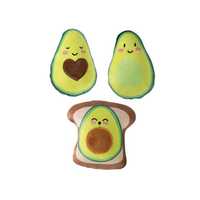 Fringe Studio Avocado on Toast 3-piece Small Dog Toys