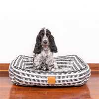 Mog & Bone Bolster Dog Bed - Black & White Mosaic - Small