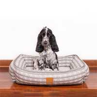 Mog & Bone Bolster Dog Bed - Latte Mosaic - Large