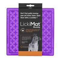 Lickimat Buddy Original Slow Food Anti-Anxiety Licking Mat for Cats & Dogs - Purple