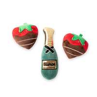 Fringe Studio Champagne Strawberry 3-piece Small Dog Toy Set