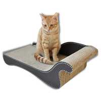 Zodiac Leather-Look Cardboard Cat Scratcher Lounger