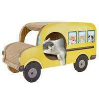 Zodiac Cardboard Cat Scratcher & Lounger - Yellow Bus