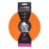 LickiMat Splash Wall & Floor Suction Slow Feeder Dog Bowl - Orange