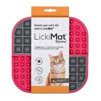 LickiMat Slomo Wet & Dry Double Slow Food Cat Bowl - Red