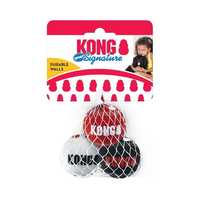 3 x KONG Signature Sport Balls Fetch Dog Toys - 3 pack of X-Small Balls