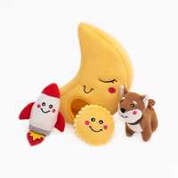 Zippy Paws Burrow Interactive Dog Toy - To the Moon with 3 Squeaker Toys