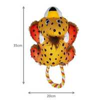 3 x KONG Cozie Tuggz Rope Sqeueaker Dog Toy - Cheetah Bulk Medium/Large