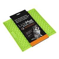 LickiMat Buddy Original Slow Food Licking Mat for LARGE Dogs - Green +BONUS TREATS