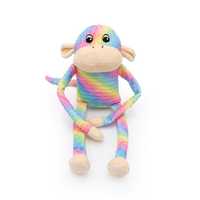 Zippy Paws Spencer the Crinkle Monkey Long Leg Plush Dog Toy - Large Rainbow