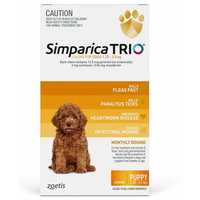 Simparica Trio Flea, Tick & Heartworm Chew for Puppy Dogs 1.3-2.5kg - 3-Pack