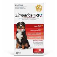 Simparica Trio Flea, Tick & Heartworm Chew for Extra Large Dogs 40.1-60kg - 6-Pack