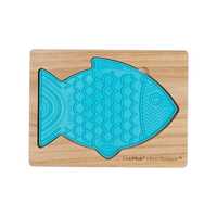 Lickimat  Wooden Eco Slow Feeder Keeper - For Fish Shaped Lick Mats