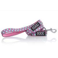 Doog Neoprene Antibacterial Dog Lead - Luna - Pink with Droplets [Size: Small]