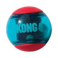 KONG Squeezz Action Multi-textured Red Rubber Ball Dog Toy - Small