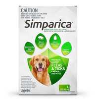 Simparica Flea & Tick Tablets for Large Dogs 20.1-40kgs-Green 6-Pack