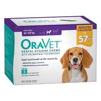 Oravet Plaque & Tartar Control Chews for Medium Dogs 11-23kg - 3-pack