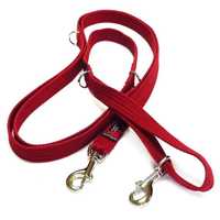 Black Dog Double-Ended Training Dog Lead - Regular Width - Red