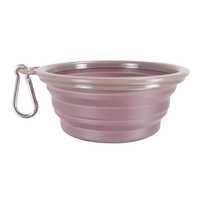 Quick Bite Collapsible Travel Pet Bowl  Brown/Aubergine