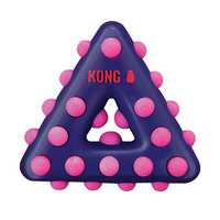 KONG Dotz Circle - Textured Triangle Shaped Rubber Squeaker Dog Toy - Large