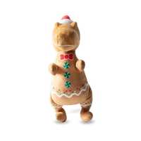 Fringe Studio Cookie-Saurus Dino Plush Squeaker Christmas Dog Toy