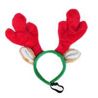 Zippy Paws Christmas Deer Antler Headband for Dogs - Large