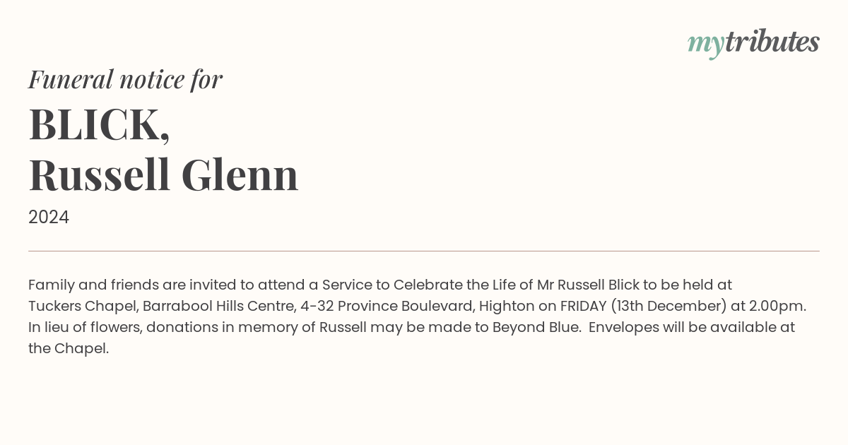 BLICK, Russell Glenn