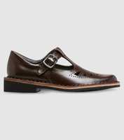 The Harrison Indiana II Youth is a traditional T-Bar style and durable brown leather school shoe from...