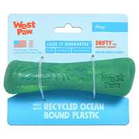 West Paw Seaflex Recycled Plastic Fetch Dog Toy - Drifty Small - Emerald