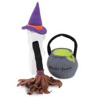 Zippy Paws Plush Squeaker Dog Toy - Halloween Costume Kit - Witch