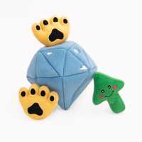 Zippy Paws Burrow Interactive Dog Toy - Diamond & Paws with 3 Squeaker Toys