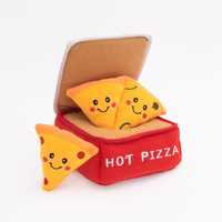 Zippy Paws Burrow Interactive Dog Toy - Pizza Box with 3 Squeaker Toys